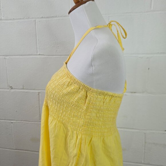 y2k Butter Yellow Pastel Coquette Boho Hippie Fairy Cottage Cowgirl Lacey Top - Picture 2 of 13